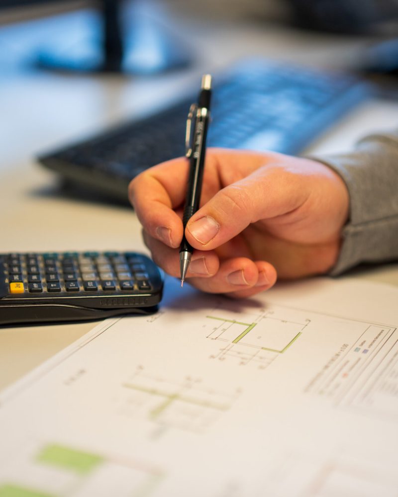 Bauplan Zeichnung Mit Stift Und Lineal 3